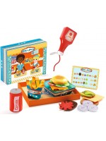 Игрален комплект Djeco - Направи си бургери,  Kelly & Johnny