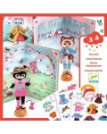 Игрален комплект Djeco - Облечи със стикери куклата little wardrobe