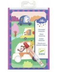 Игрален комплект Djeco - Оцвети картини с вода, На път