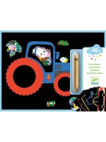 Игрален комплект Djeco - Скреч карти превозни средства