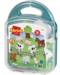 Игрален комплект Ecoiffier Abrick - Животни от фермата, 16 части