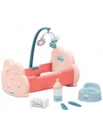 Игрален комплект Ecoiffier - Бебешко легло с аксесоари, 6 части