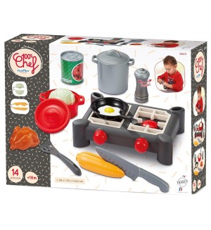 Игрален комплект Ecoiffier - Готварска печка, 14 части