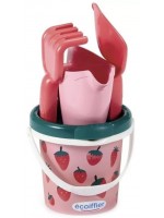 Игрален комплект Ecoiffier - Кофичка за пясък с аксесоари, ягода, 12 cm