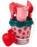 Игрален комплект Ecoiffier - Кофичка за пясък с аксесоари, ягода, 17 cm