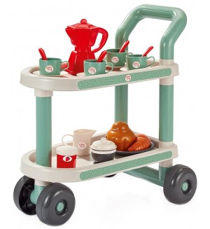 Игрален комплект Ecoiffier - Количка за сервиране на закуска, 22 части Игрален комплект Ecoiffier - Количка за сервиране на закуска, 22 части
