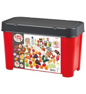 Игрален комплект Ecoiffier - Продукти за хранене, 75 части