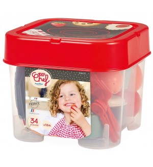 Игрален комплект Ecoiffier - Сервиз за хранене, 34 части Игрален комплект Ecoiffier - Сервиз за хранене, 34 части