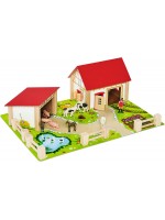 Игрален комплект Eichhorn - Дървена ферма, 20 части