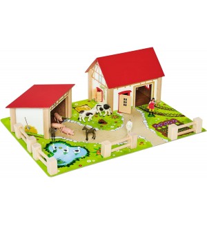 Игрален комплект Eichhorn - Дървена ферма, 20 части