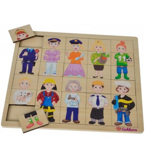 Игрален комплект Eichhorn - Пъзел с професии, 30 части