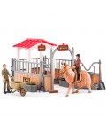 Игрален комплект Faunica - Малка конюшня, с конче и аксесоари, 34 части