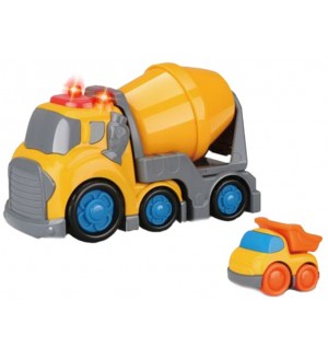 Игрален комплект Felyx Toys - Kiddy Go, бетоновоз, със светлини и звуци