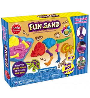 Игрален комплект Fun Sand - Кинетичен пясък, динозавърски скелет