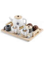 Игрален комплект Ginger Home - Дървен сет за чай, бяло-сив