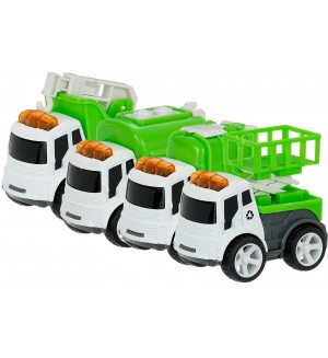 Игрален комплект GT - Инерционни камиони, 4 броя