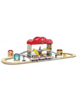Игрален комплект Hape International - Железопътен сет, 40 части