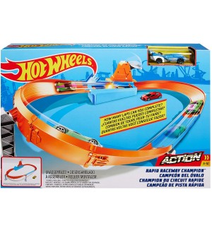 Игрален комплект Hot Wheels Action - Писта с изстрелвачка, Rapid Raceway Champion