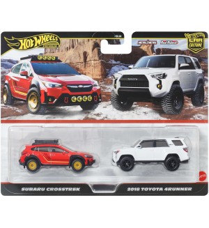 Игрален комплект Hot Wheels Car Culture - Subaru Crosstrek 2018 and Toyota 4Runner, 1:64