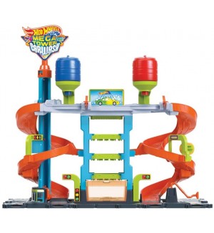 Игрален комплект Hot Wheels City - Автомивка, с колички