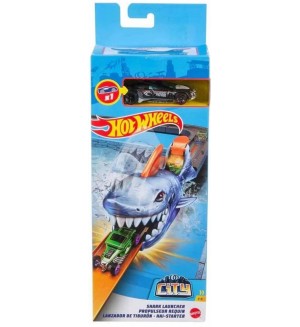 Игрален комплект Hot Wheels City - Изстрелвачка с количка, Акула