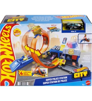 Игрален комплект Hot Wheels City - Super Police Station, 1:64