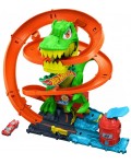 Игрален комплект Hot Wheels City - T-Rex vs Fire Station, 1:64
