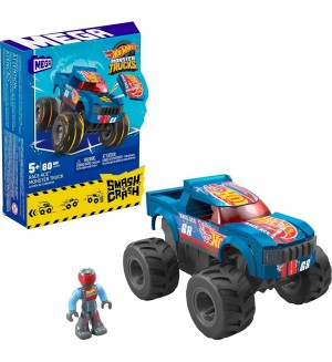 Игрален комплект Hot Wheels Monster Truck - Smash & Crash Race Ace, 85 части