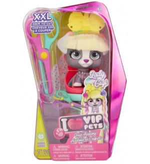 Игрален комплект IMC Toys Vip Pets - Модно кученце с дълга коса за прически с аксесоари, Лейди Джиджи