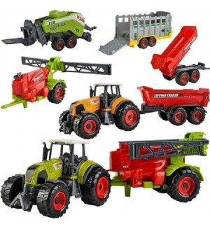 Игрален комплект Iso Trade - Фермерски машини, 6 броя