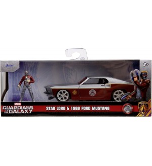 Игрален комплект Jada Toys - Star Lord с 1969 Ford Mustang, 1:32