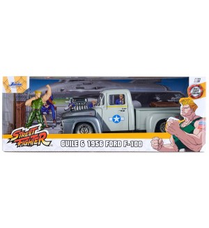 Игрален комплект Jada Toys - Street Fighter, Ford Pickup 1956, с фигурка, 1:24