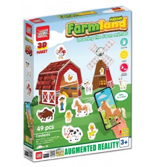 Игрален комплект Jagu - 3D Макет с говорещи играчки, Ферма