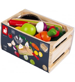 Игрален комплект Janod - Макси плодове и зеленчуци Игрален комплект Janod - Макси плодове и зеленчуци