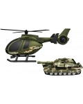 Игрален комплект Jin Jia Toys  - Военен хеликоптер с танк, със звукови ефекти
