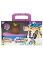 Игрален комплект Kidz World Washy Friends - Кално кученце за къпане с вана, Boston Terrier