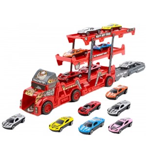Игрален комплект Kruzzel - Автовоз с 6 коли