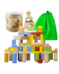 Игрален комплект Kruzzel - Дървени блокчета, 100 броя