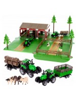 Игрален комплект Kruzzel - Ферма с животни и 2 селскостопански коли