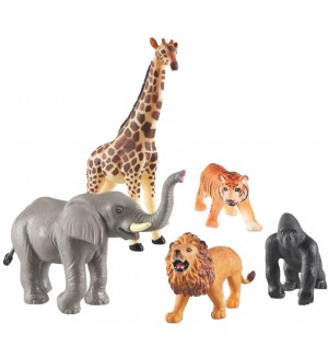 Игрален комплект Learning Resources - Екзотични животни, 5 броя Игрален комплект Learning Resources - Екзотични животни, 5 броя