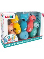 Игрален комплект Ludi - Боулинг с животни с номера