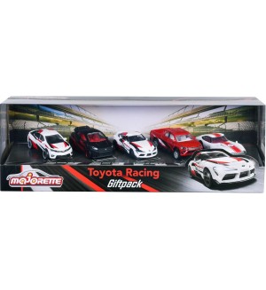Игрален комплект Majorette - Колички, 5 броя, Toyota Racing
