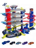Игрален комплект Majorette - Super Chase Center, с 5 превозни средства