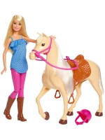 Игрален комплект Mattel Barbie - Барби и конче за езда