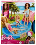 Игрален комплект Mattel Barbie - Барби с басейн и водна пързалка