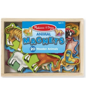 Игрален комплект Melissa & Doug - Магнитни дървени животни