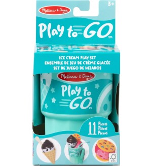 Игрален комплект Melissa & Doug - Play to Go, Ice Cream, 11 части