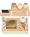 Игрален комплект Moni Toys - Дървен щанд за сладолед, 26 части