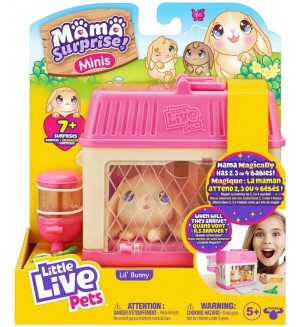 Игрален комплект Moose Little Live Pets - Къщичка със зайче с бебета и изненади