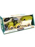 Игрален комплект Ocie - Farm Truck, Сглобяем трактор с ремарке и кон